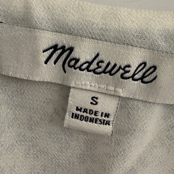 Madewell Blue and White Floral Ruffle Blouse - Picture 2 of 3